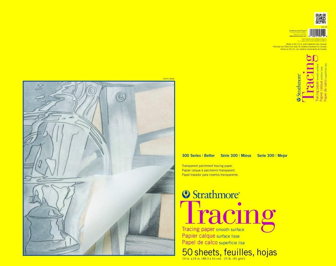 Strathmore 300 Series Tracing Paper Pad, Tape Bound, 11X14 Inches, 50 Sheets (25Lb/41G) - Artist Paper for Adults and Students, White - 9X12 image number 3