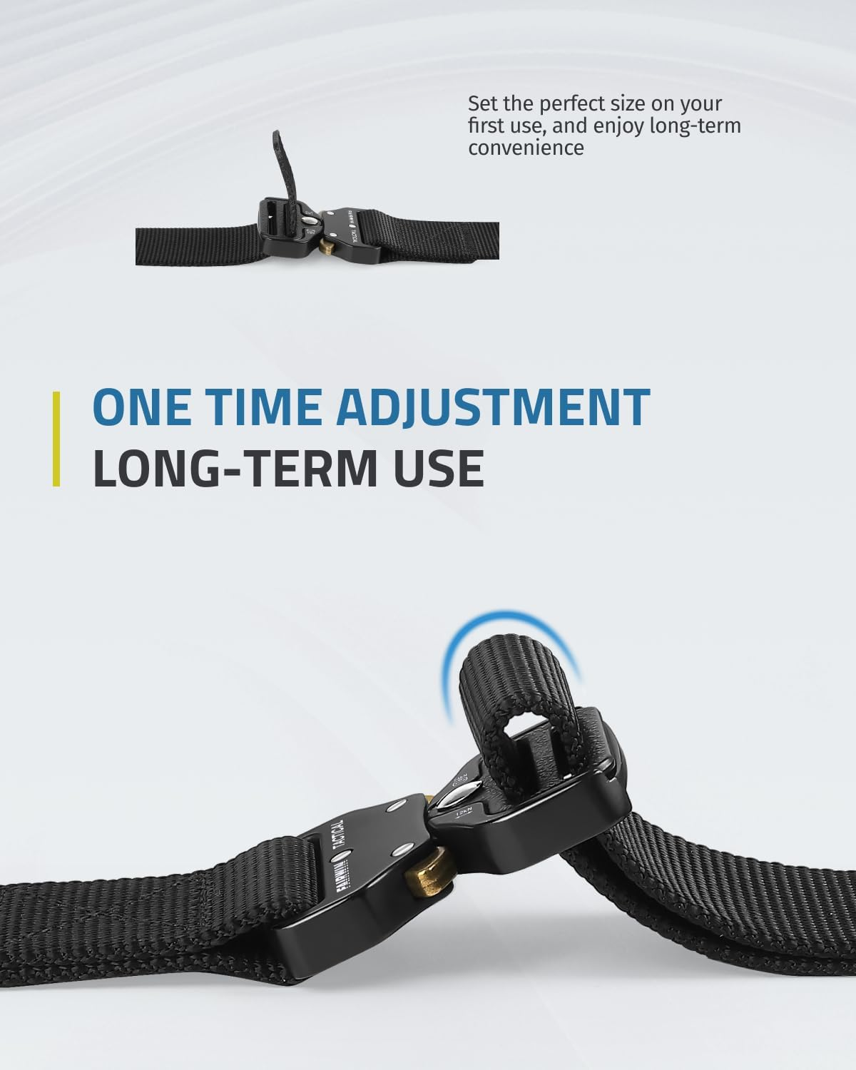 FAIRWIN Tactical Belt, Military Style Webbing Riggers Web Belt Heavy-Duty Quick-Release Metal Buckle Belt for Men image number 3