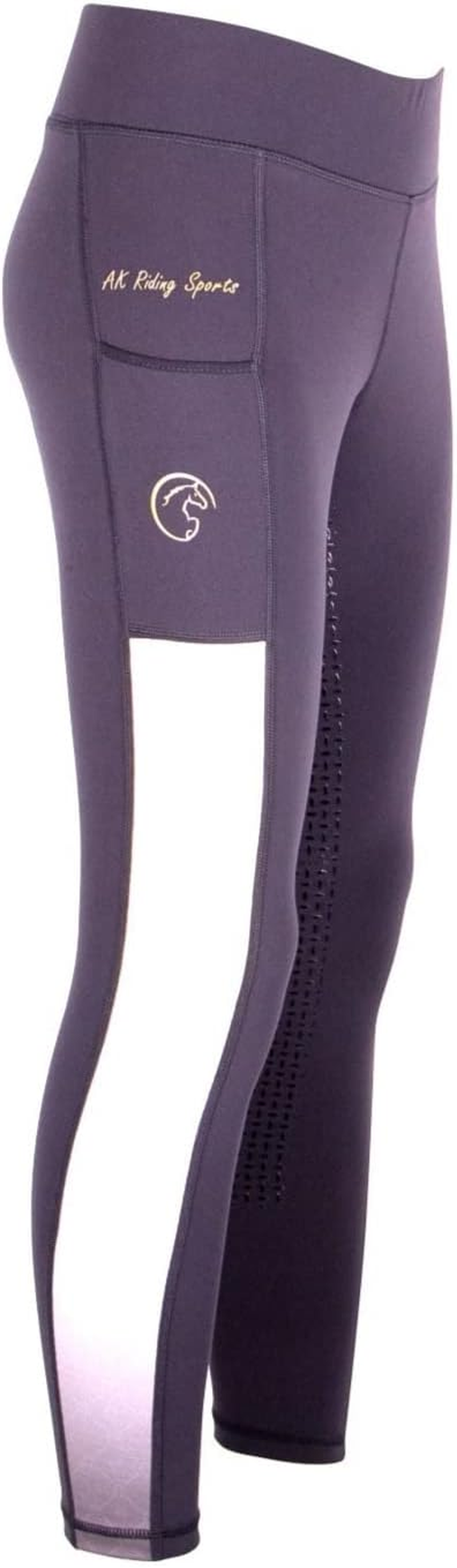 AK Rainbow Pull on High Waisted Breathable Horse Riding Tights/Leggings/Breeches with Full Seat Silicon Grip AKRS 6058