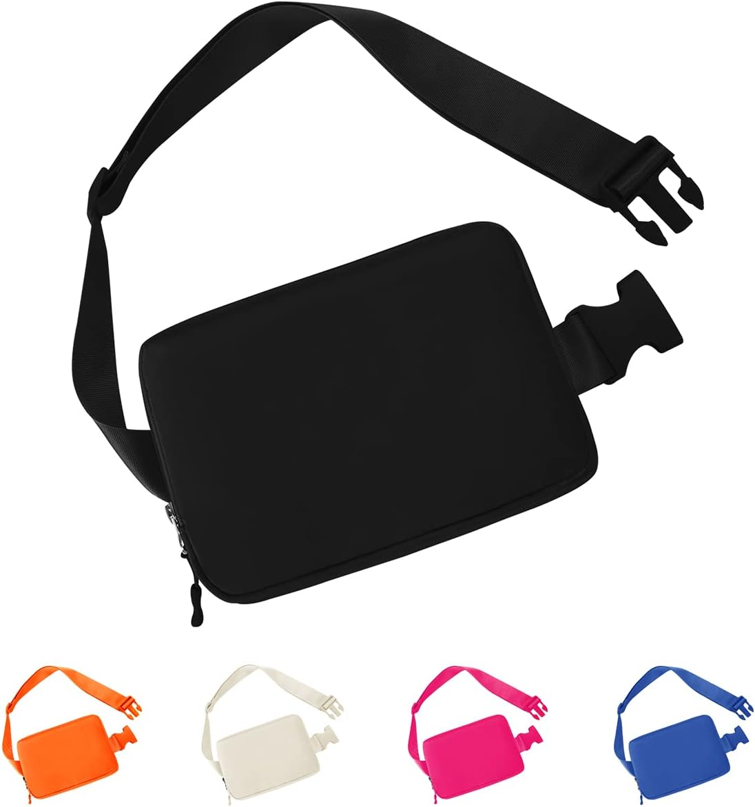 TDIFFUN Fanny Packs for Women Men, Fashion Waist Pack Small Belt Bag with Adjustable Strap for Running, Travel and Hiking, Fleece Cream, Small