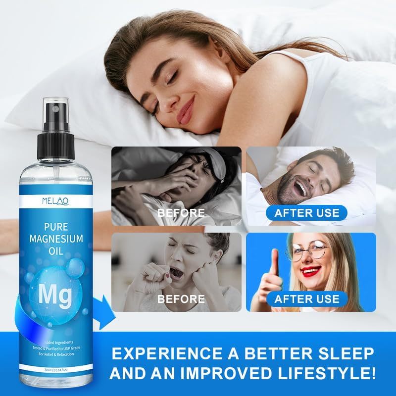 Pure Organic Magnesium Oil Spray for Sleep & Relaxation - 300Ml, Fast-Absorbing Body & Foot Spray image number 5