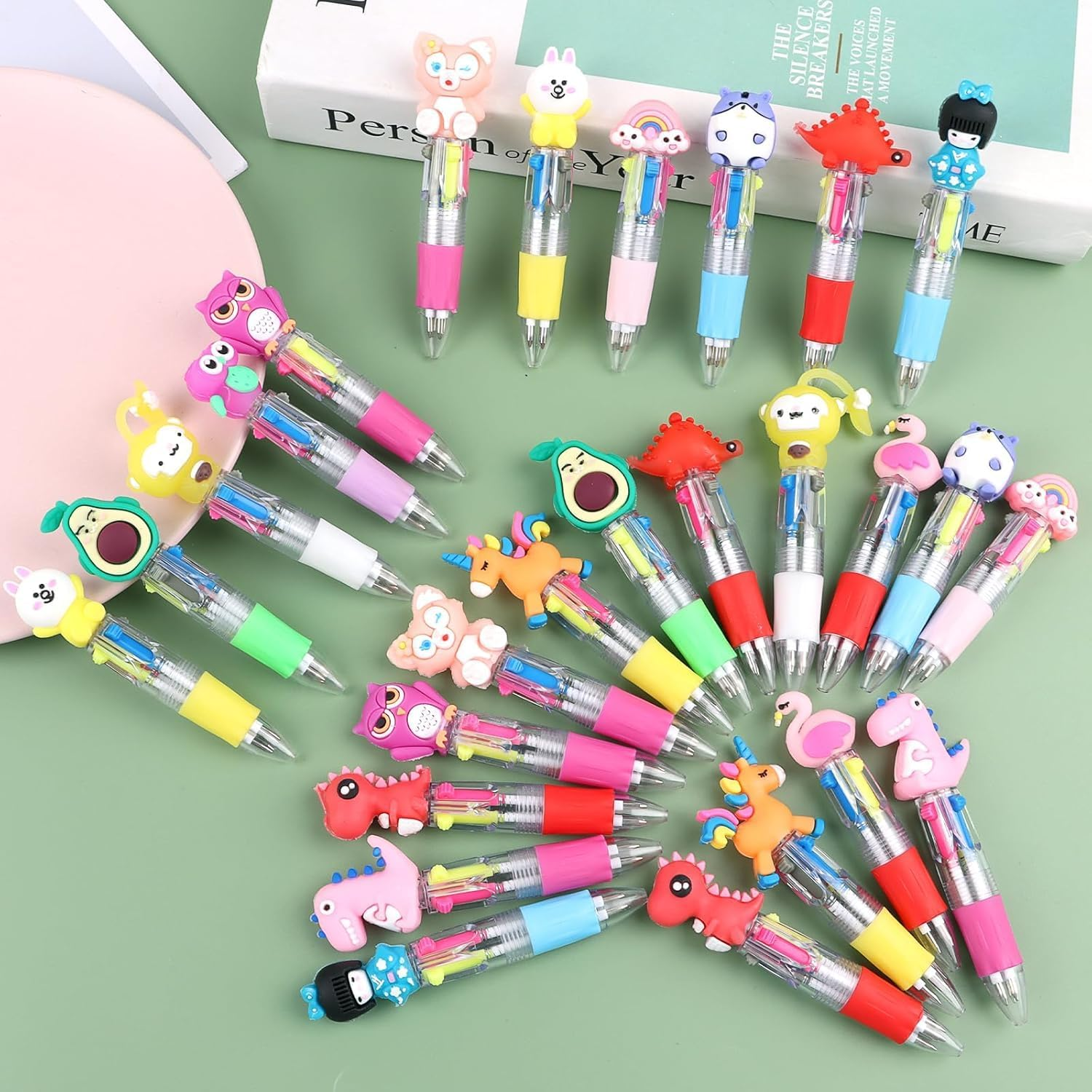 15-Pack Mini Multicolor Pens in One 4-In-1 Cute Pens Bulk for Kids, Ballpoint Pen for Birthdays and Children'S Parties, Fun Gifts Assorted Ink Kawaii Pen image number 1