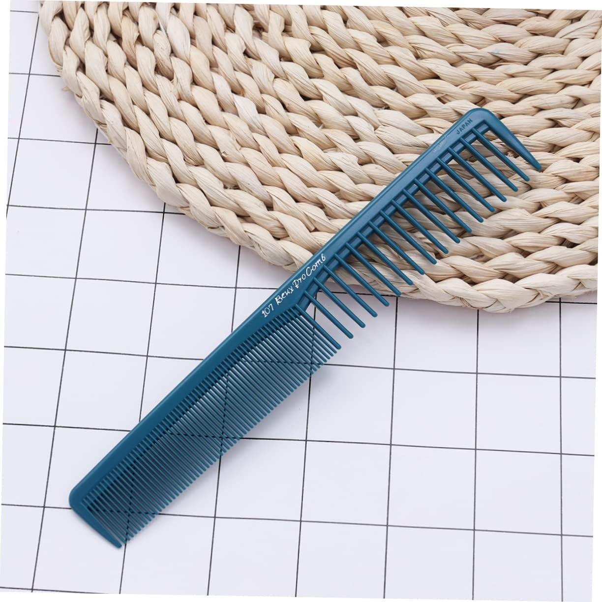 Garneck Professional Hair Cutting Comb, Blue, Made of ABS Antistatic for Thick and Curly Hair, Hairdressers and Salon Stylists image number 6