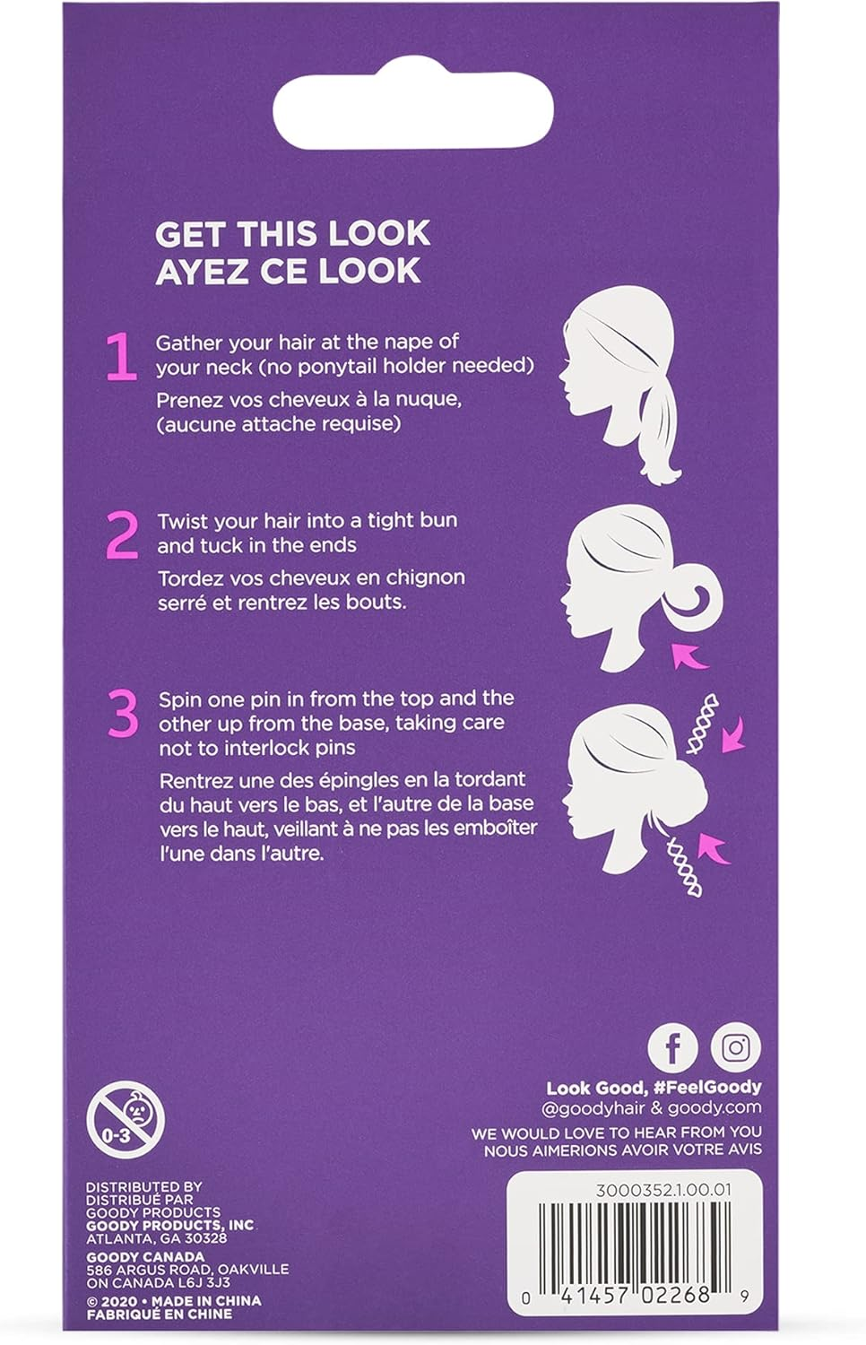 Goody Simple Styles Spin Pin, Assorted Colors Dark or Light Hair, (1 Pack of 2 Pins) image number 1