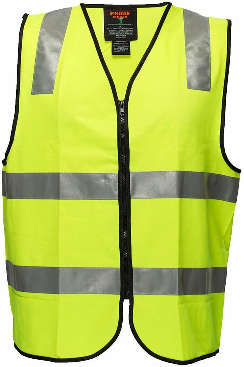 Prime Mover Unisex Security Day Night Safety Vest with Tape, Yellow, 4X-Large image number 4