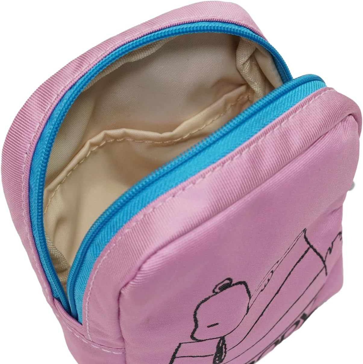 Peanuts PNDW1631 Peanuts Cosmetic Bag (Snoopy, Neon Color Pattern), Pink image number 3