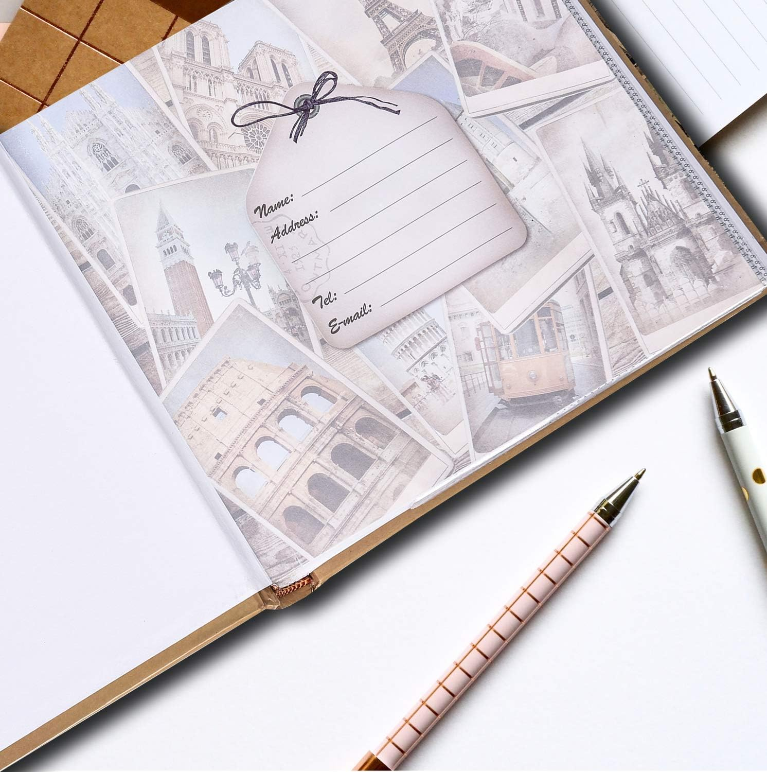 Arpan 10 X 15 Cm Vintage Collage - Uk-European Travel Memo Photo Album for 200 Photos 4 X 6'' image number 2