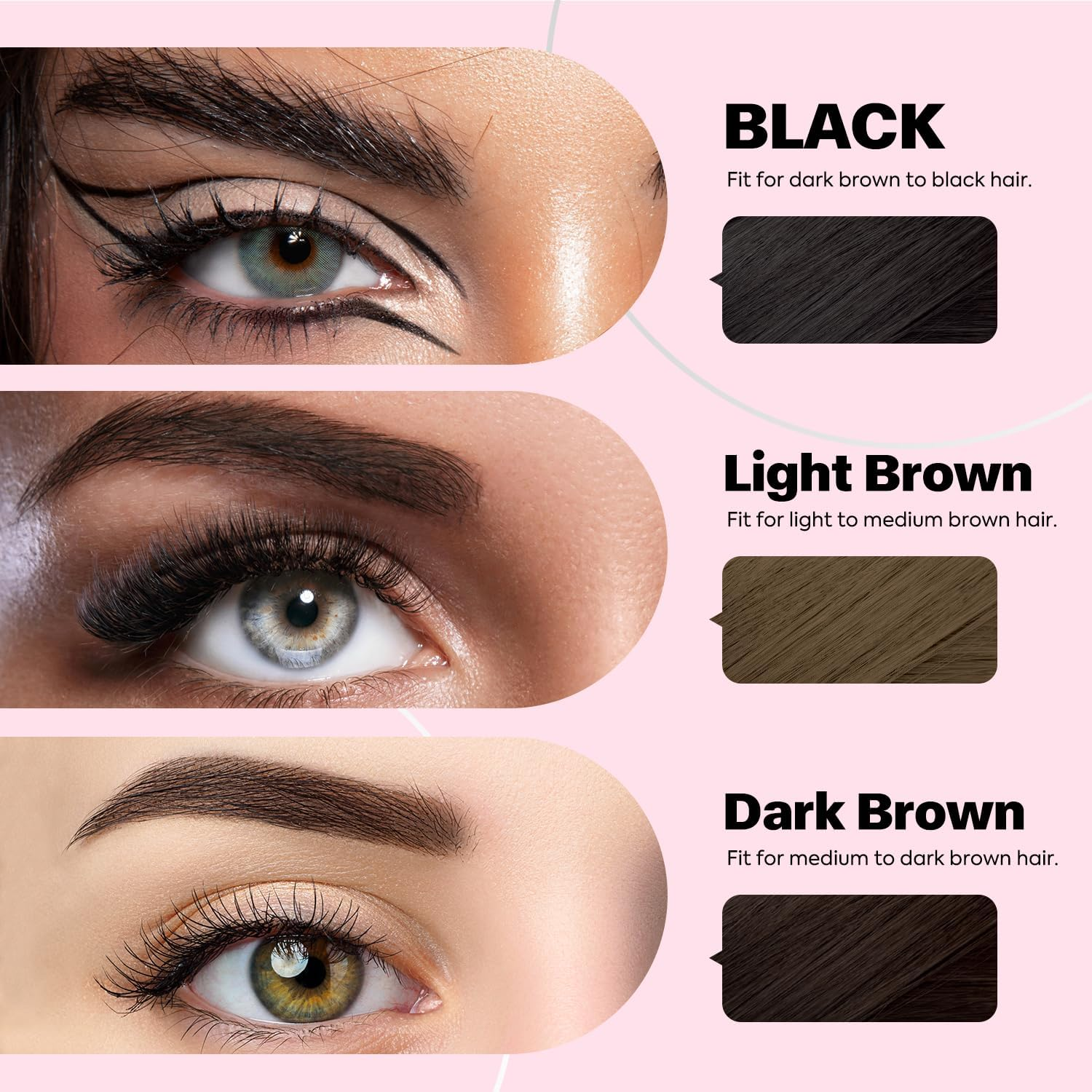 VIOLA HOUSE Eyebrow Gel Taming & Defining,Eyebrow Pomade+Eyebrow Pencil+Eyebrow Brush,Eyebrow Kit 4Pcs,Long Lasting,Creating Natural-Looking Brows（Black） image number 2