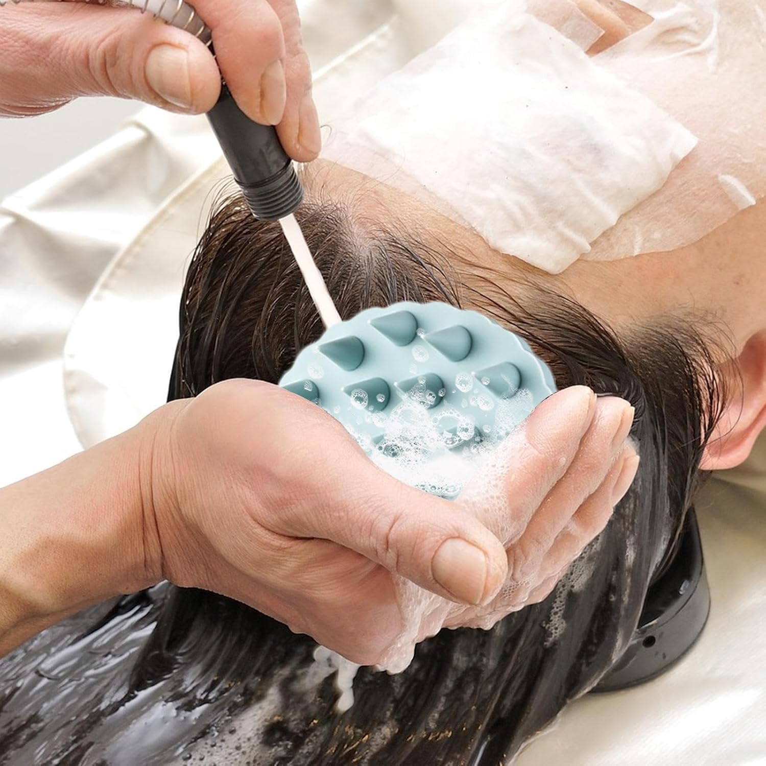 Shampoo Brush - Silicone Shampoo Scrubber,Shell Shaped Massage Comb, Comfortable Shower Hair Brush, Hair Scalp Scrubber, Hair Care Tools for Women Men Kids image number 6