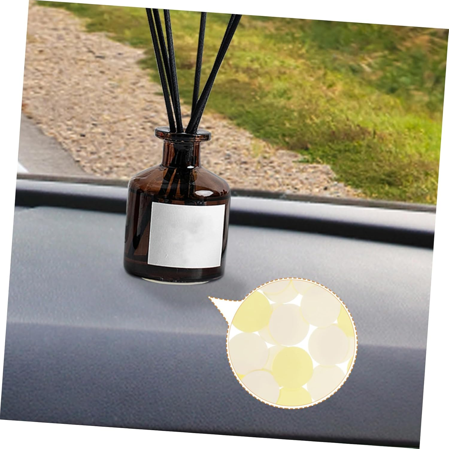 NUOBESTY 24Pcs Little Yellow Base Film round Pads Double Sided Adhesive Stickers Self Adhesive Double Sided Mounting Tape for Home Car Office image number 2