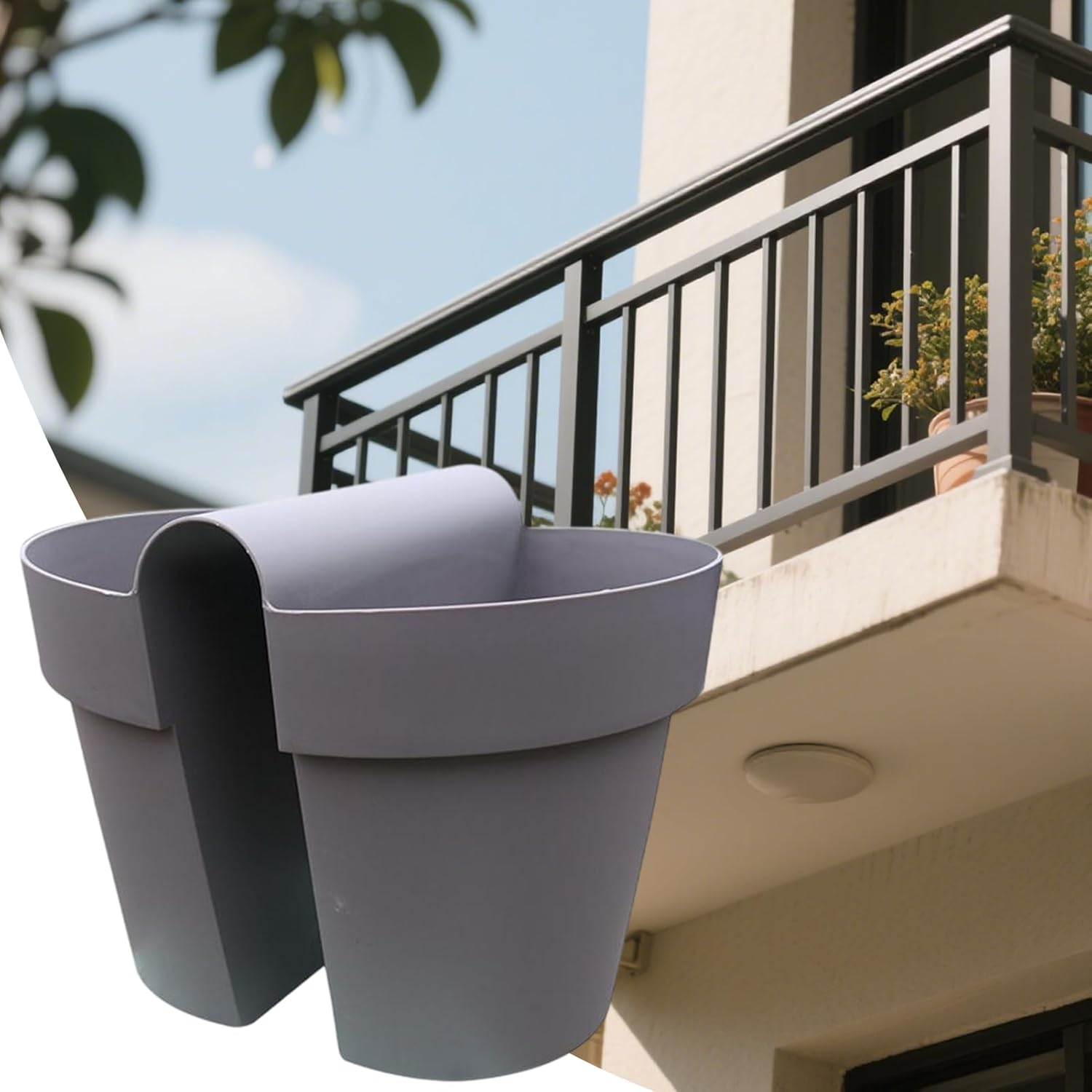 Fence Planter,Window Planter Box | Home Gardening Supplies for Balcony Fence Strawberry Apartment Flowers Driveway Porch Patio image number 6