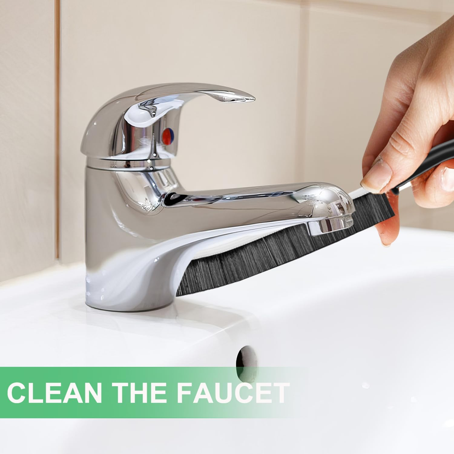 Crevice Cleaning Brush, Hard Bristle Cleaning Supplies, Grout Brush, Crevice Cleaning Tool, Household Cleaning Brushes, Gap Cleaning Brushes for Toilet, Bathroom, Bathtub, Sink, Window（6Pcs Black） image number 5