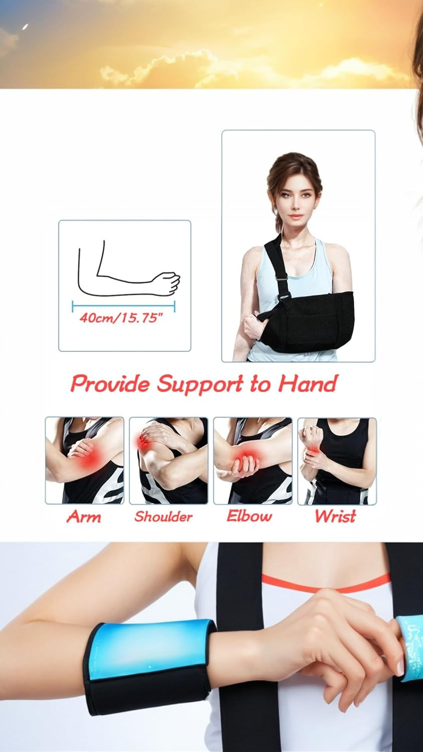 Honwor Mesh Arm Sling with Waist Strap - Breathable Shoulder Immobilizer for Shoulder, Arm, Wrist, and Elbow Injuries - Suitable for Men and Women, Left or Right image number 4