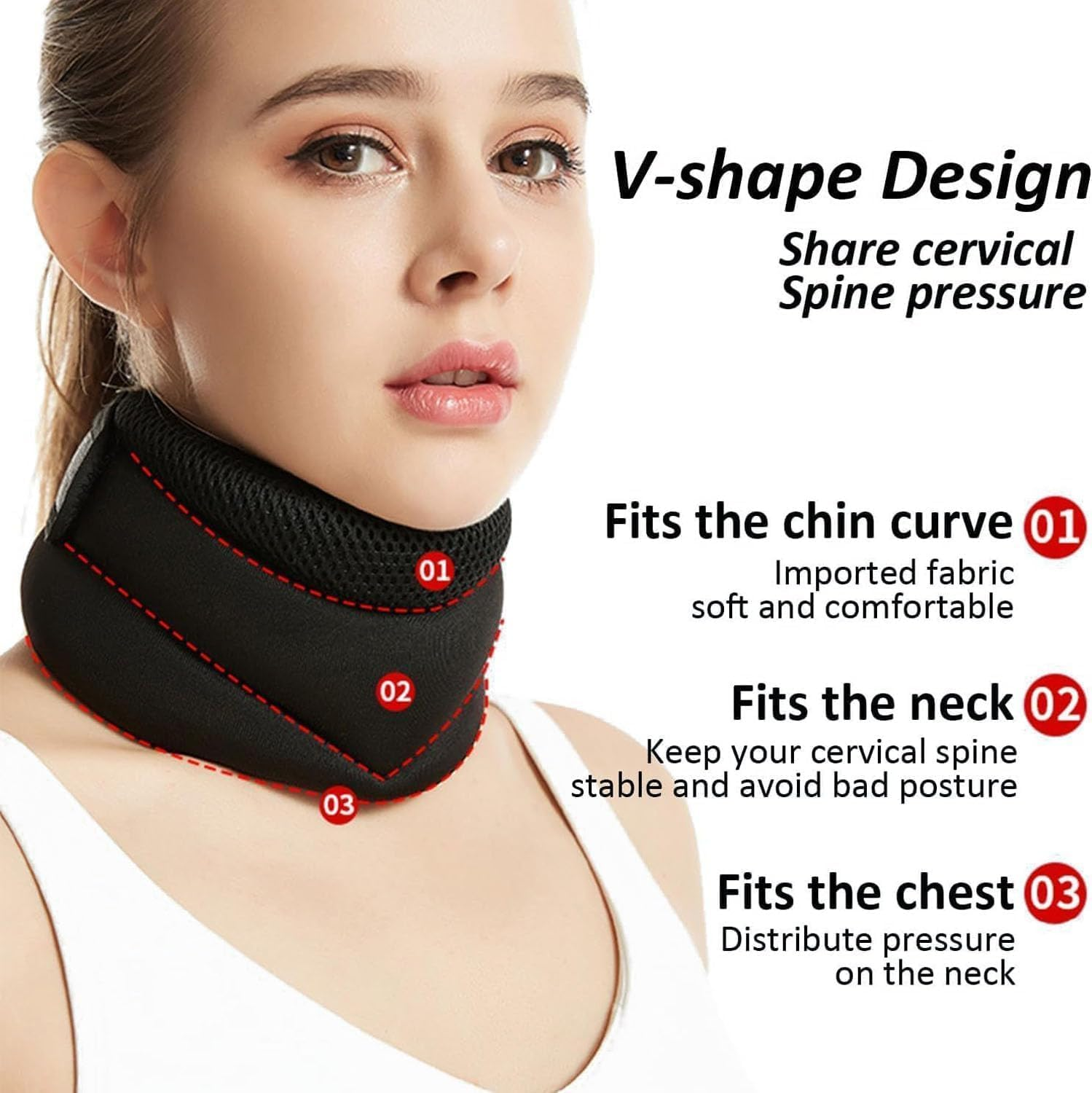 Vitavix Neck Support, Necksupport Never Snore Again, Adjustable anti Snoring Neck Brace, Neck Support Brace for Sleeping,Relief of Cervical Spine Pressure for Sleeping image number 5