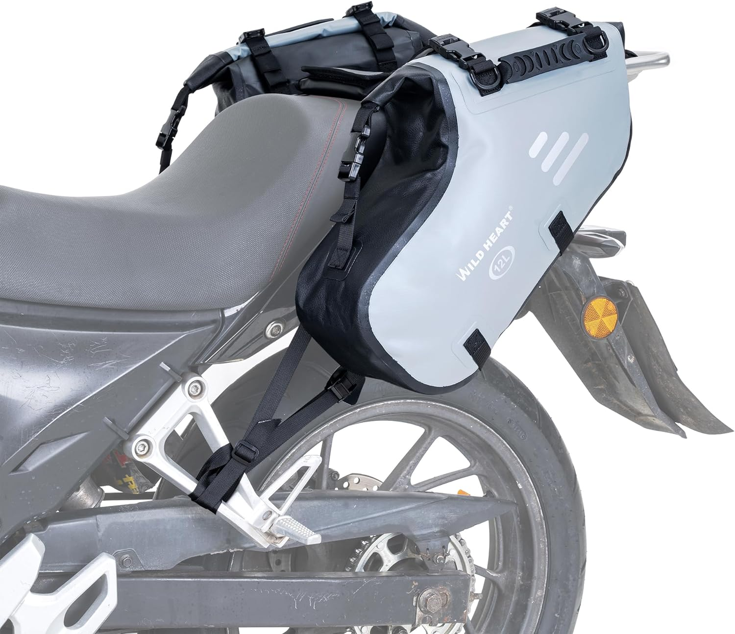 WILD HEART Motorcycle Saddlebags Waterproof 36L (18L*2) Motorcycle Side Saddlebags Pannier Bag Trunk Motorcycle Accessory (Black)