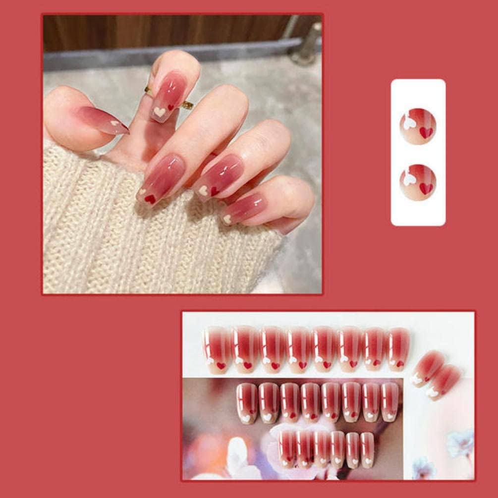 Fake Nail 24Pcs/Box Blue Smudged Short Nail Manicure Piece Fake Nail Finished Detachable Nail Sticker Nail Decoration Wearable Fake Nail Women False Nails