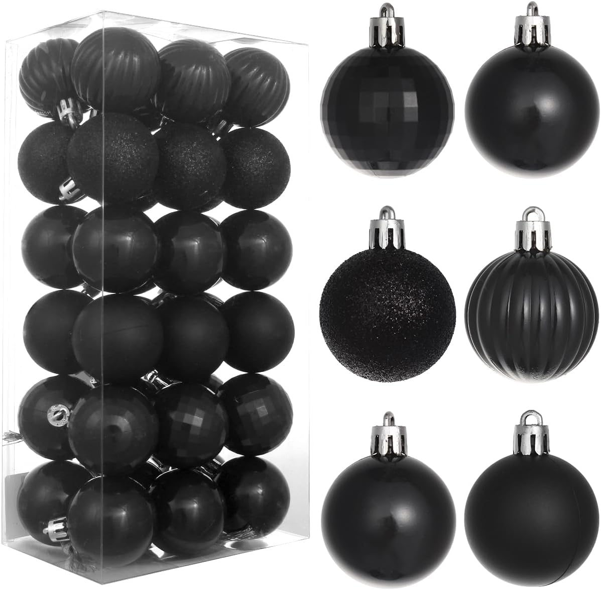 Christmas Baubles, H HOME-MART 36Pcs 4CM/1.57IN Small Xmas Tree Christmas Decorations, Shatterproof Christmas Balls Ornaments, Christmas Tree Decorations Ornaments