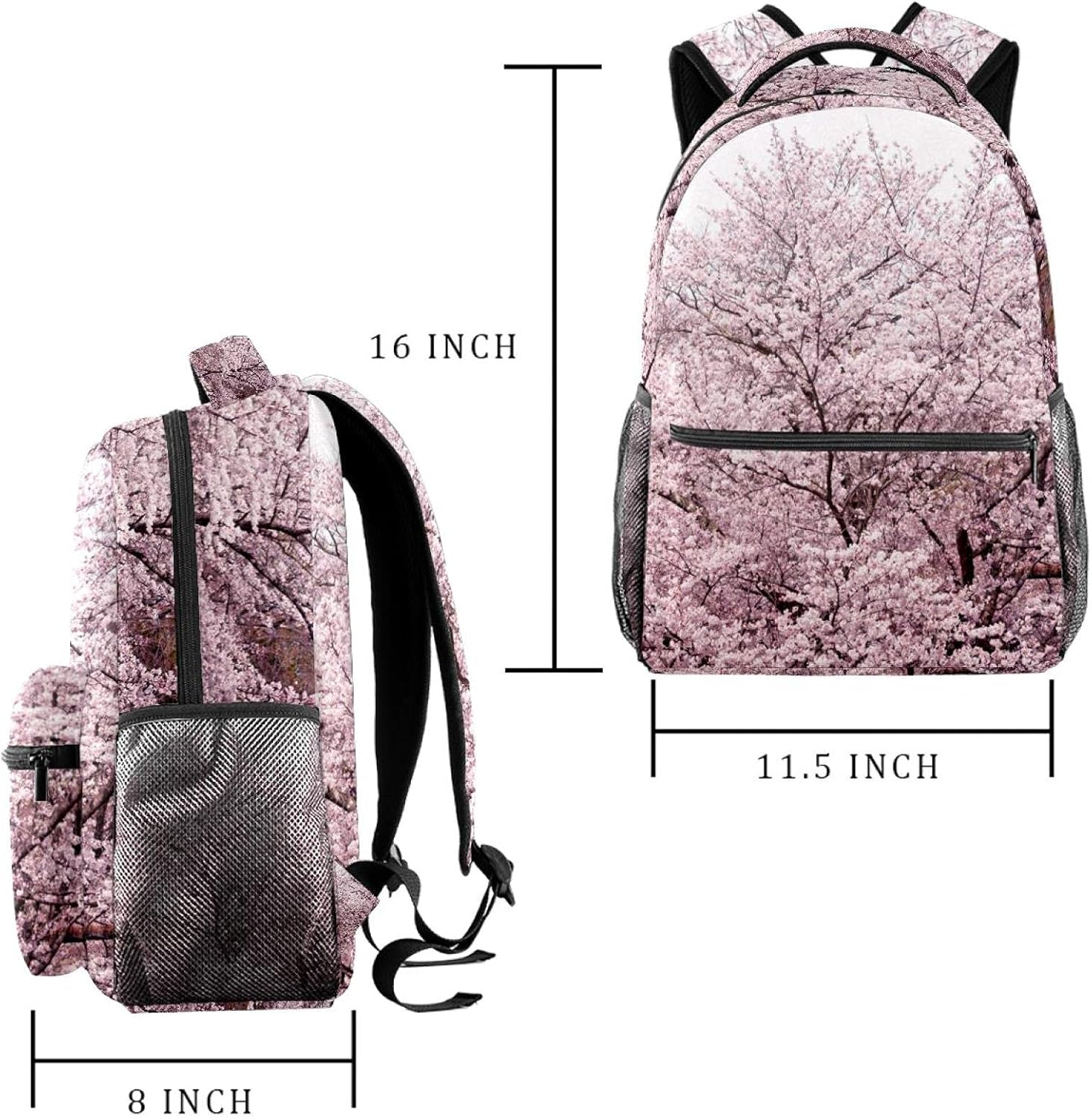 Cherry Blossom Trees Backpack Students Shoulder Bags Travel Bag College School Tote Backpacks image number 5