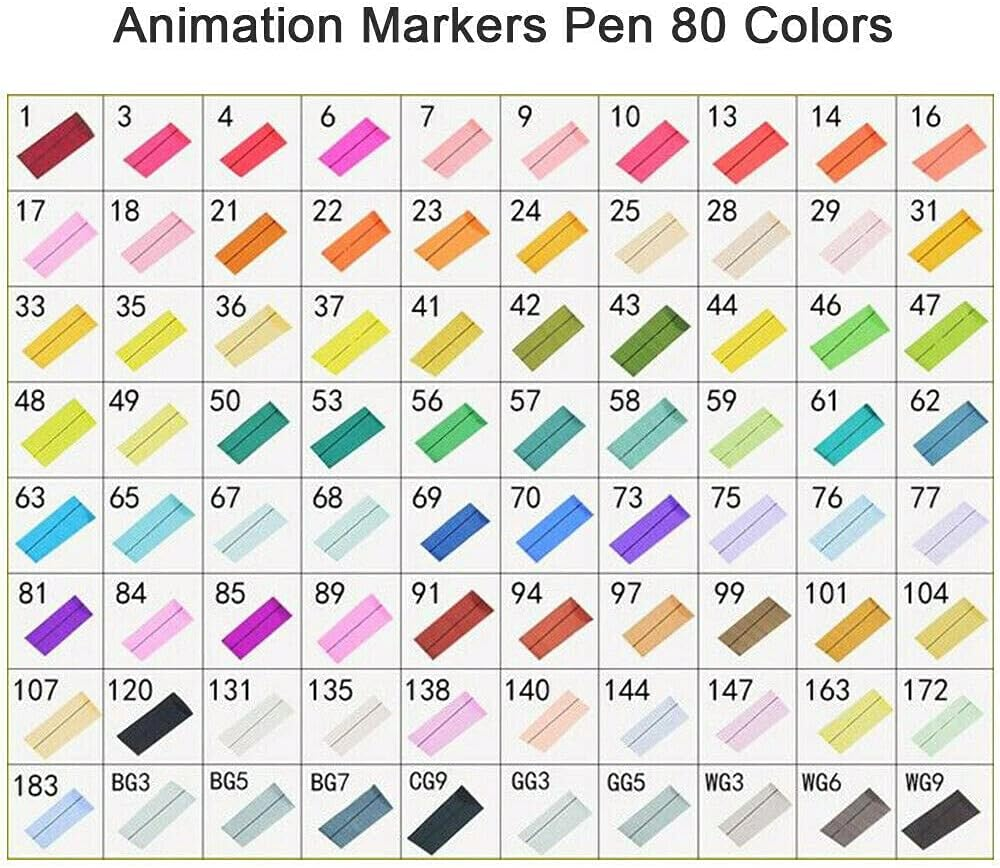 Costcom 80PCS Dual Head Black Marker Pen Set with 80 Colors, Double Markers, Ideal for Sketching, Drawing, Crafting image number 1