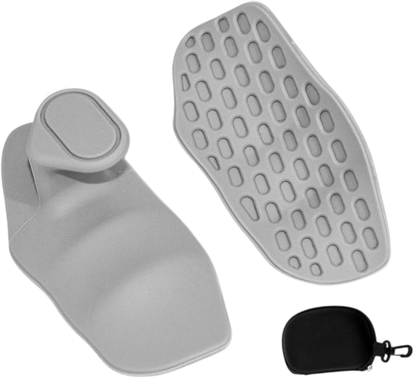 2Pair Gym Grips for Weight Lifting Workout Gloves for Men Women Pull up Grips Gym Grips Fingerless for Exercise Gymnastics Training (Grey) image number 6