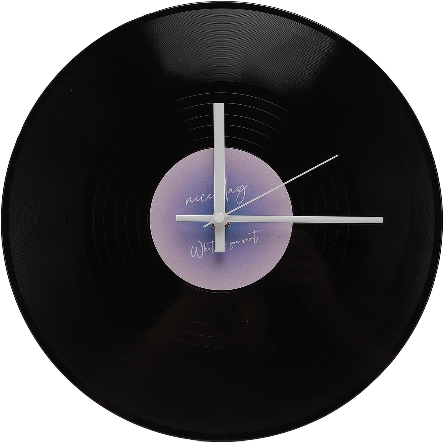12 Inch Wall Clock, Vintage Record Wall Clock, Modern Battery Operated Wall Clocks, Built in Battery, Silent Non Ticking Wall Clock for Office, Home, Living Room, Bedroom (Purple)
