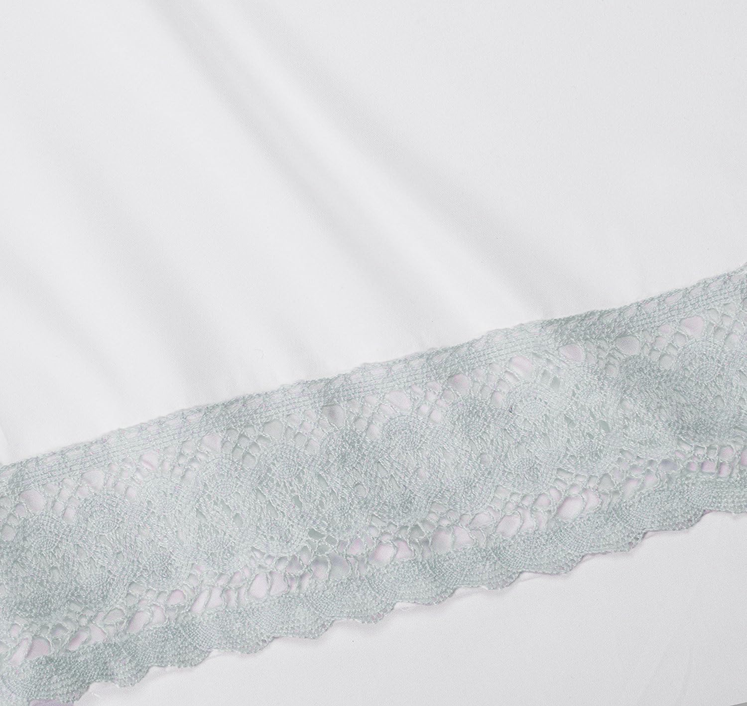 Shangri La Crochet Lace Microfibre Sheet Set, Double, Ice Blue image number 1