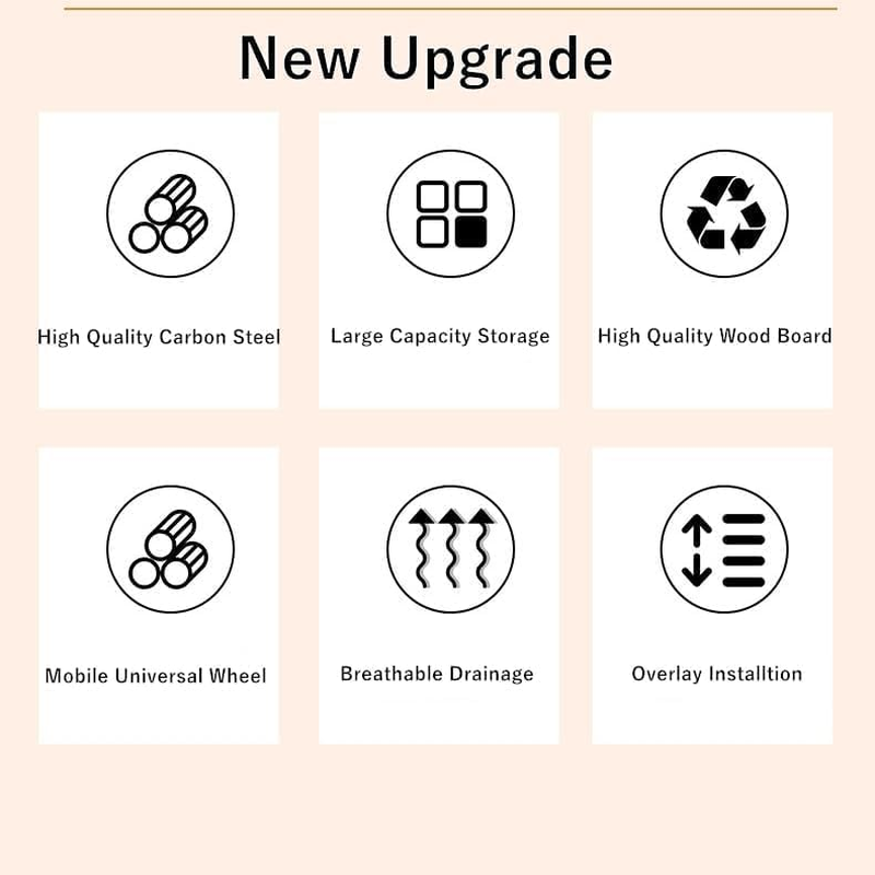 Baotkere 4 Tiers Shelf Metal Wire Baskets with Wheels, Kitchen Organizer, Stackable Storage Bins, Fruit and Vegetable Cart, Bathroom Tableware Rack image number 3