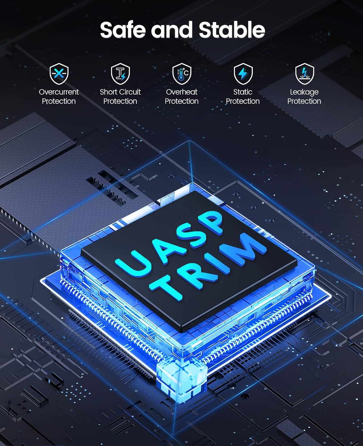 ORICO External Hard Drive Docking Station for 2.5/3.5 Inch HDD SSD USB 3.0 to SATA Hard Drive Dock up to 20TB Support UASP 12V Power Adapter image number 6