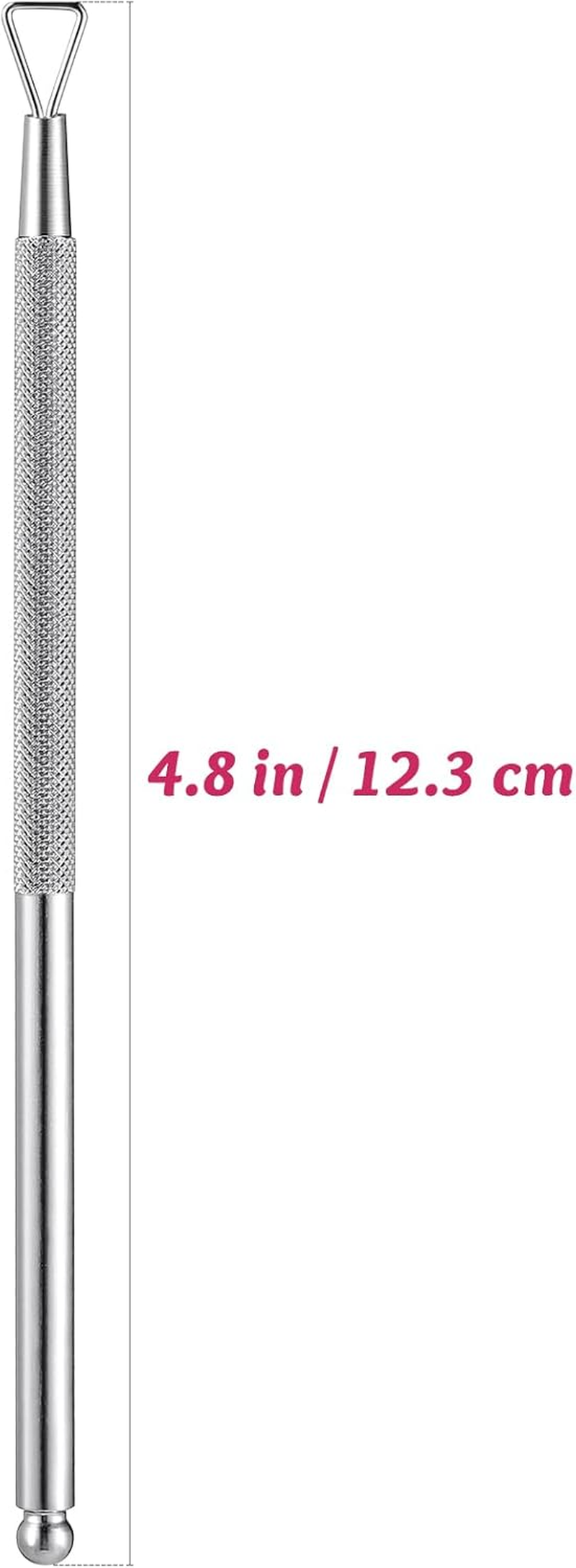 Kichvoe 4Pcs Stainless Steel Cuticle Pusher Triangle Nail Art Scraper Gel Remover Tool for Manicure and Pedicure and Ergonomic Design Elegant Silver Finish image number 6