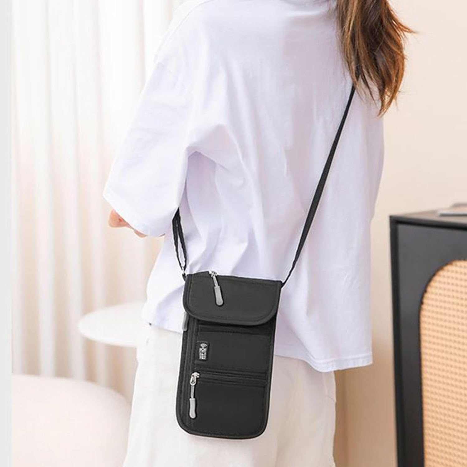 Passport Pouch - Travel Passport Bag - Anti-Theft Document Holder Card Carrier for Mobile Phone Commute Running Beach Business Gym Hiking Daily Camping image number 3