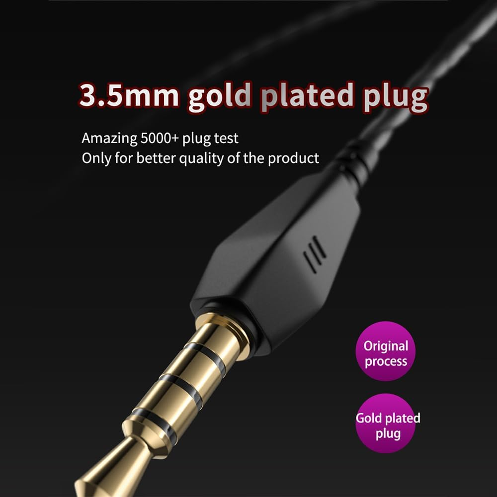 Qkz Ak6 Gaming Earbuds with Mic,Universal 3.5Mm Hifi Sport Headphones in Ear Earphone for Running with Microphone Headset Music Earbuds (With Mic, Blue) image number 5