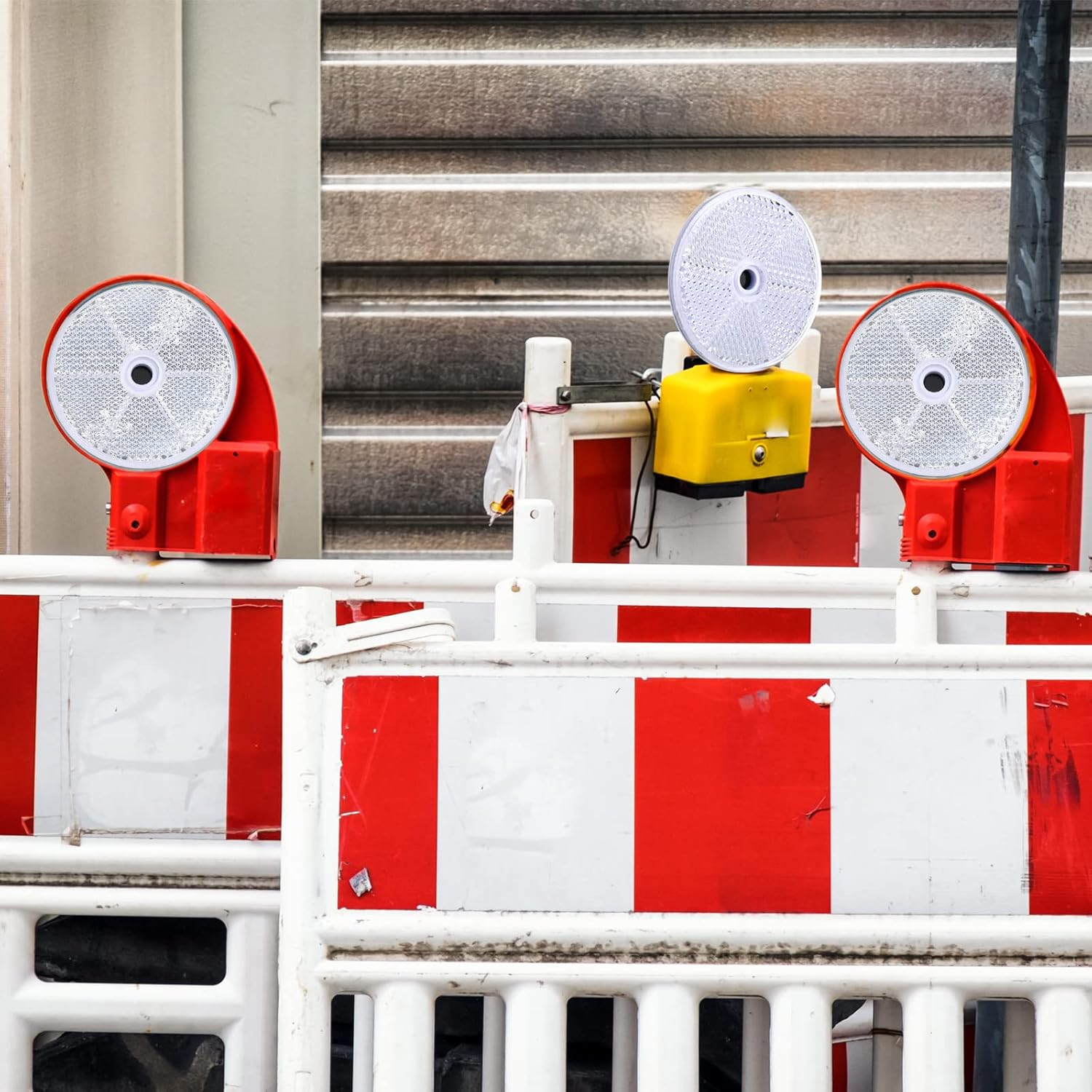 Kingdder 16 Pack Front round Reflector for Driveway Fence Gate Posts Trailers Safety Reflectors with Center Mounting Holes Automobiles Boats Mailboxes(White) - Yellow Green image number 3