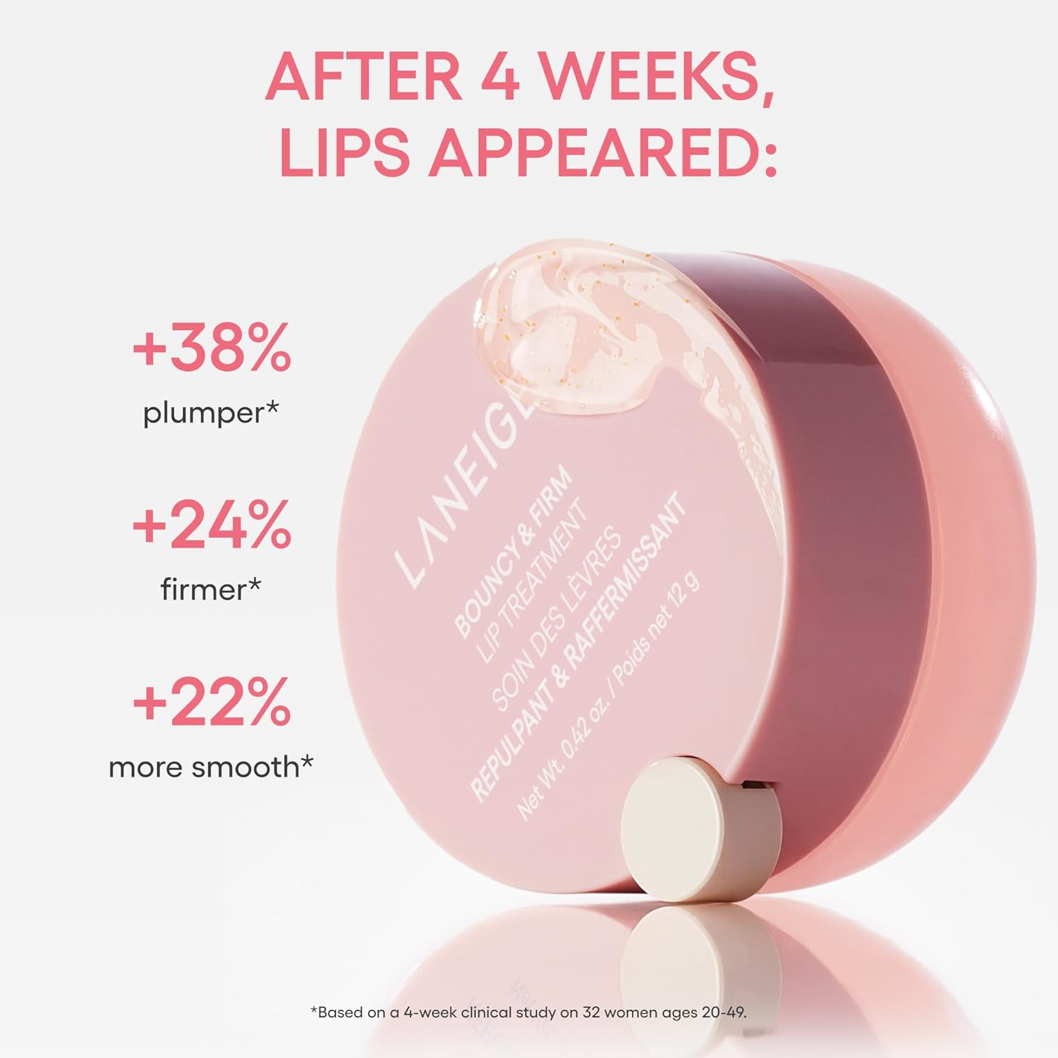 LANEIGE Bouncy & Firm Lip Treatment: Peony, Collagen Complex, Hydration, Visibly Firm & Plump, Ceramide Capsules, 5D Hyaluronic Acid image number 4