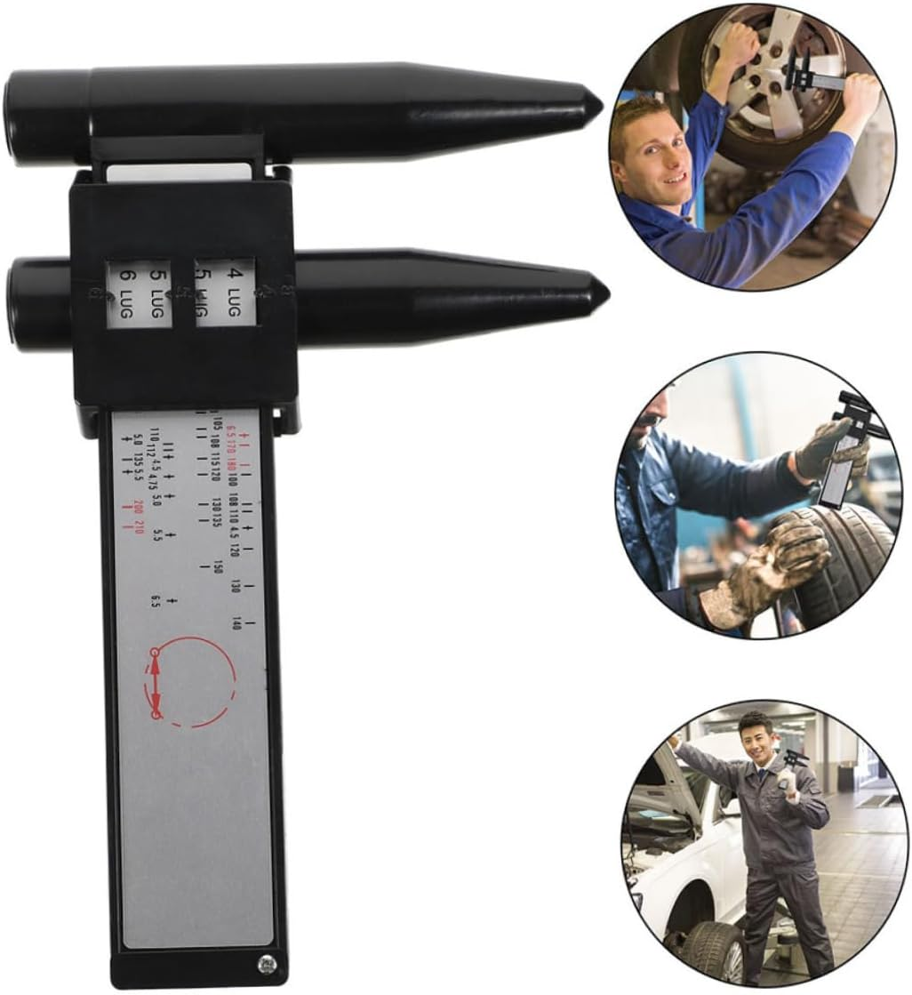 COOLHIYA Wheel Rim Gauge Ruler Vernier Calipers 8Lug Hub Pitch Measurement Tool for Car Wheels Equipment image number 6