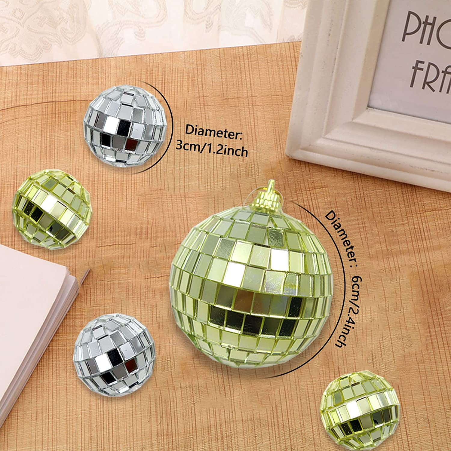 30Pcs Small Mirror Disco Ball 3Cm 1.18In Diameter, Christmas Ball Ornaments, Cake Party Stage Decoration Ball, Disco Mirror Reflective Ball (Silver) image number 6
