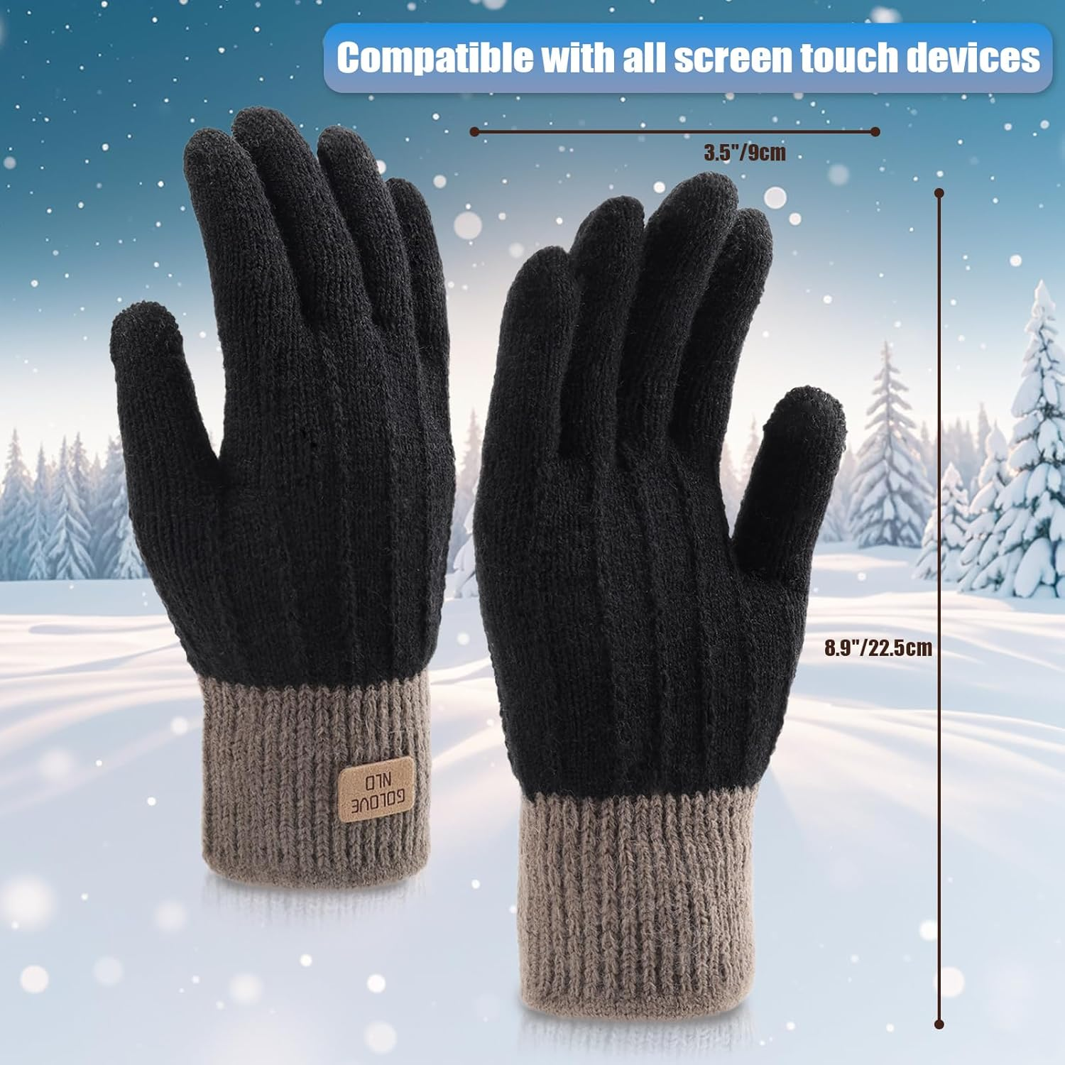 Viiotu Women'S Warm Winter Touchscreen Gloves - Fleece Lined, 9Cm Elastic Cuff, 22.5Cm Long, Stylish Cold-Weather Gloves for Ladies - Pink image number 3