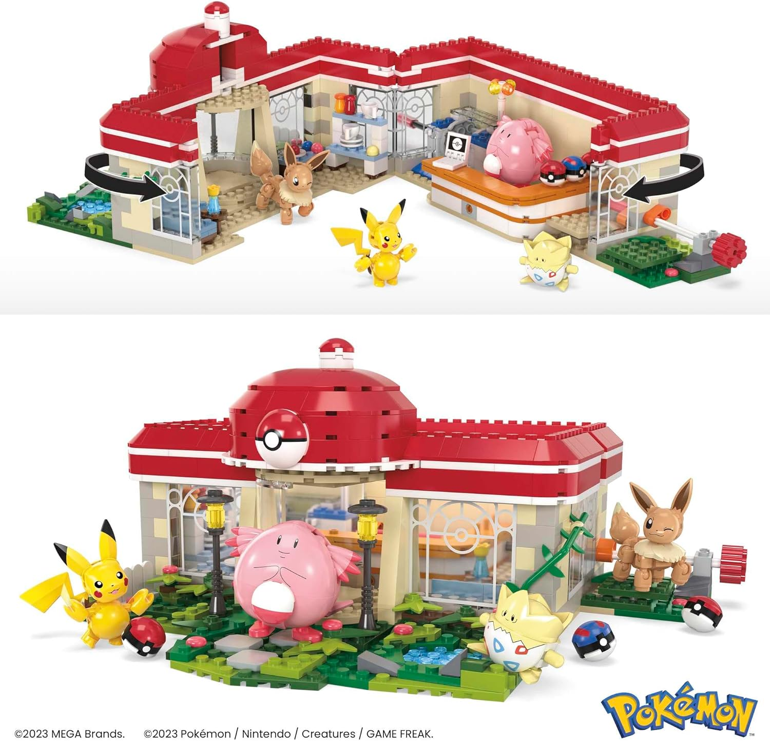 MEGA Pokemon Building Toys Set Forest Pokemon Center with 648 Pieces, 4 Poseable Characters, for Kids image number 4
