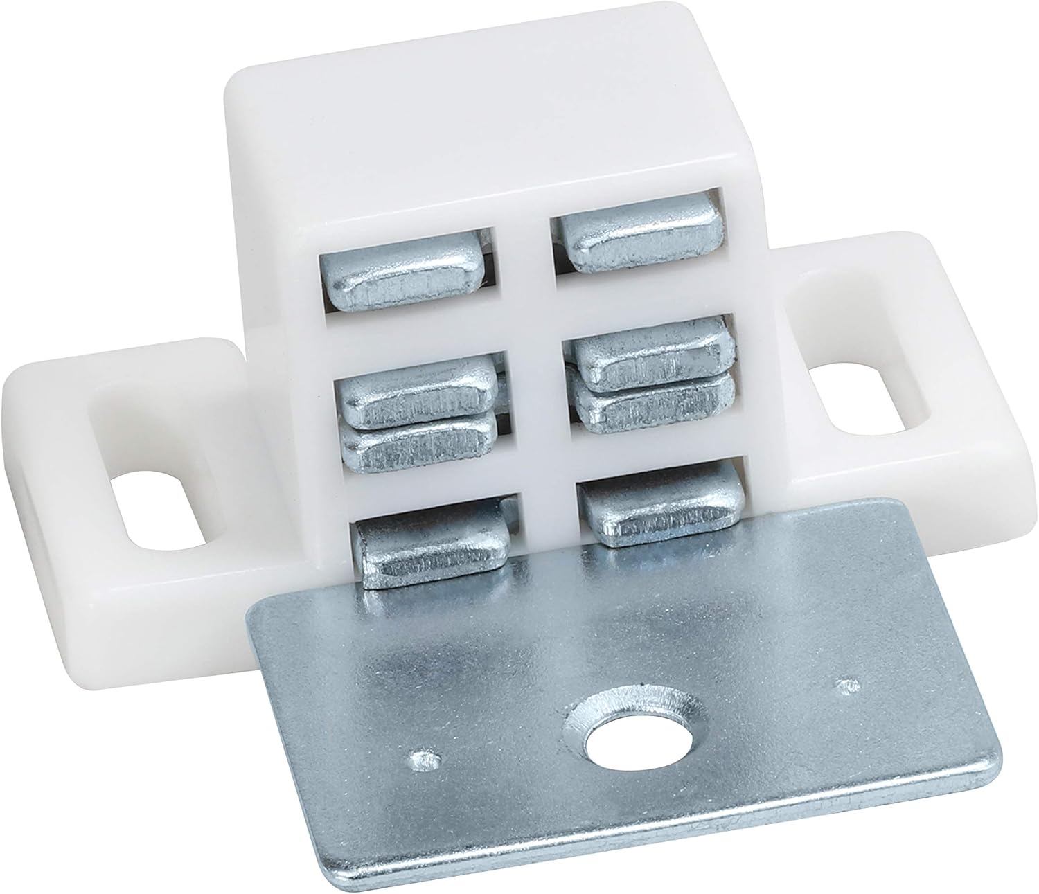 Rok Hardware Heavy Duty 15 Lb High Magnetic Catch White/Nickel 10 Pack image number 1