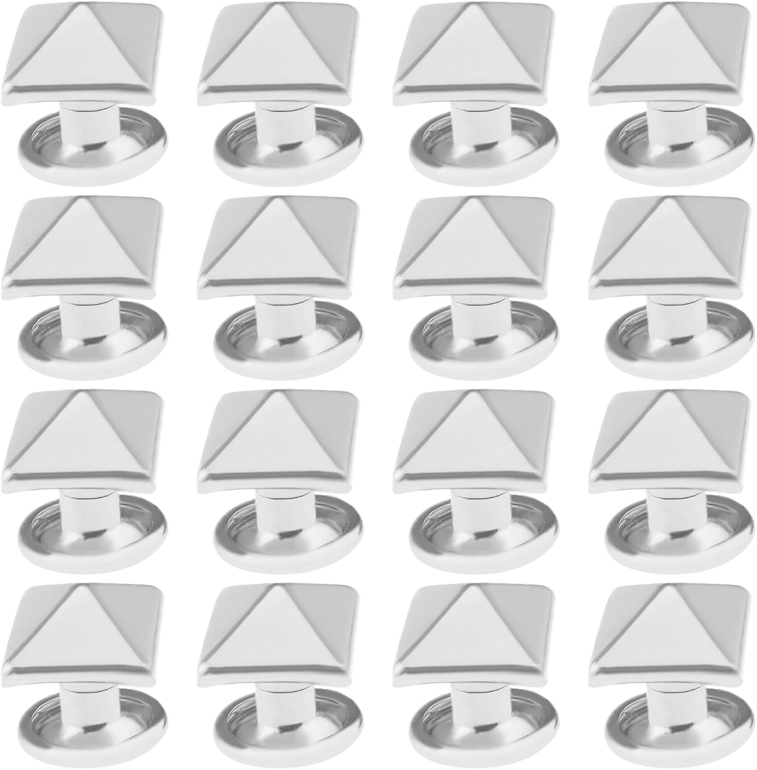 SING F LTD 200Pcs Pyramid Rivets Spike Square Studs Rivets Spike Screw Craft Punk Novelty Jewerly Accessories DIY Decoration for Leather Clothing Shoes 8X8Mm