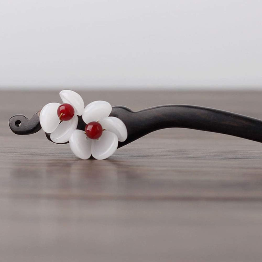 (Model A, Wooden) - Handmade Wooden Hair Stick,Women Retro Hairpin Flower Decor Model A image number 4