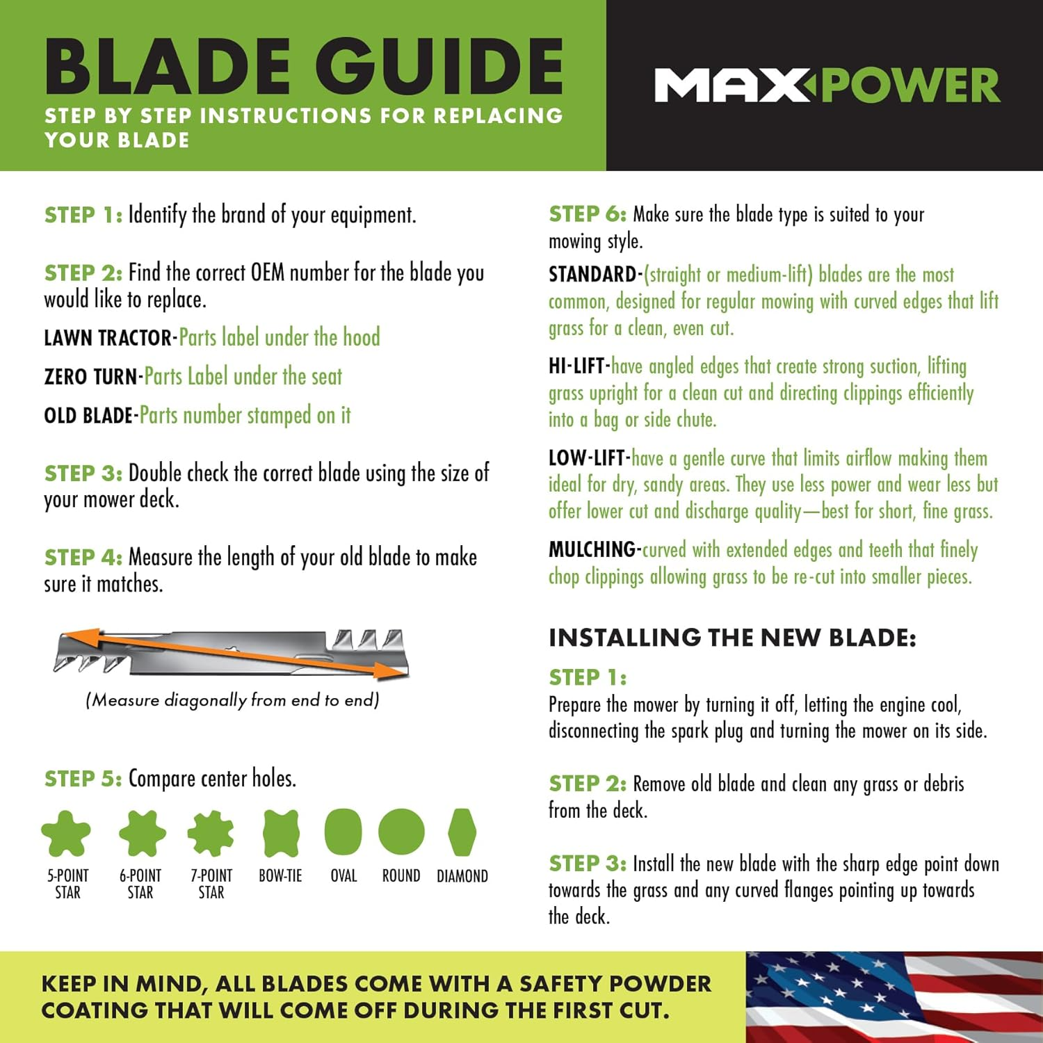 Maxpower 330100B 16" Universal Power Rake/Dethatcher Lawn Mower Blade, Black image number 5