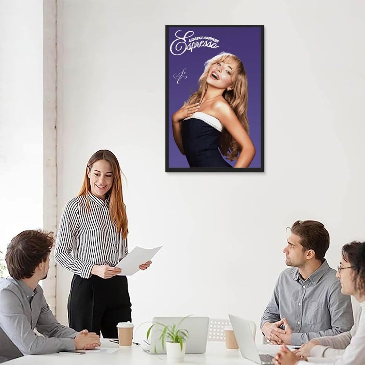 Sabrina Carpenter Poster Canvas Painting Wall Art Picture Home Decor Print for Bedroom Living Room Dorm Study Bar Office 16X24Inch(40X60Cm) Unframe-Style image number 3