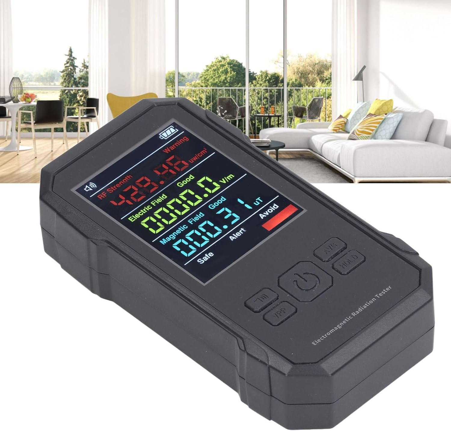 Field Level Alert Geiger Counter Radiation Detector Black Digital Professional EMF Meter LED Display Handheld RF Electric Field Magnetic, Geiger Counter Nuclear Radiation Detector image number 6