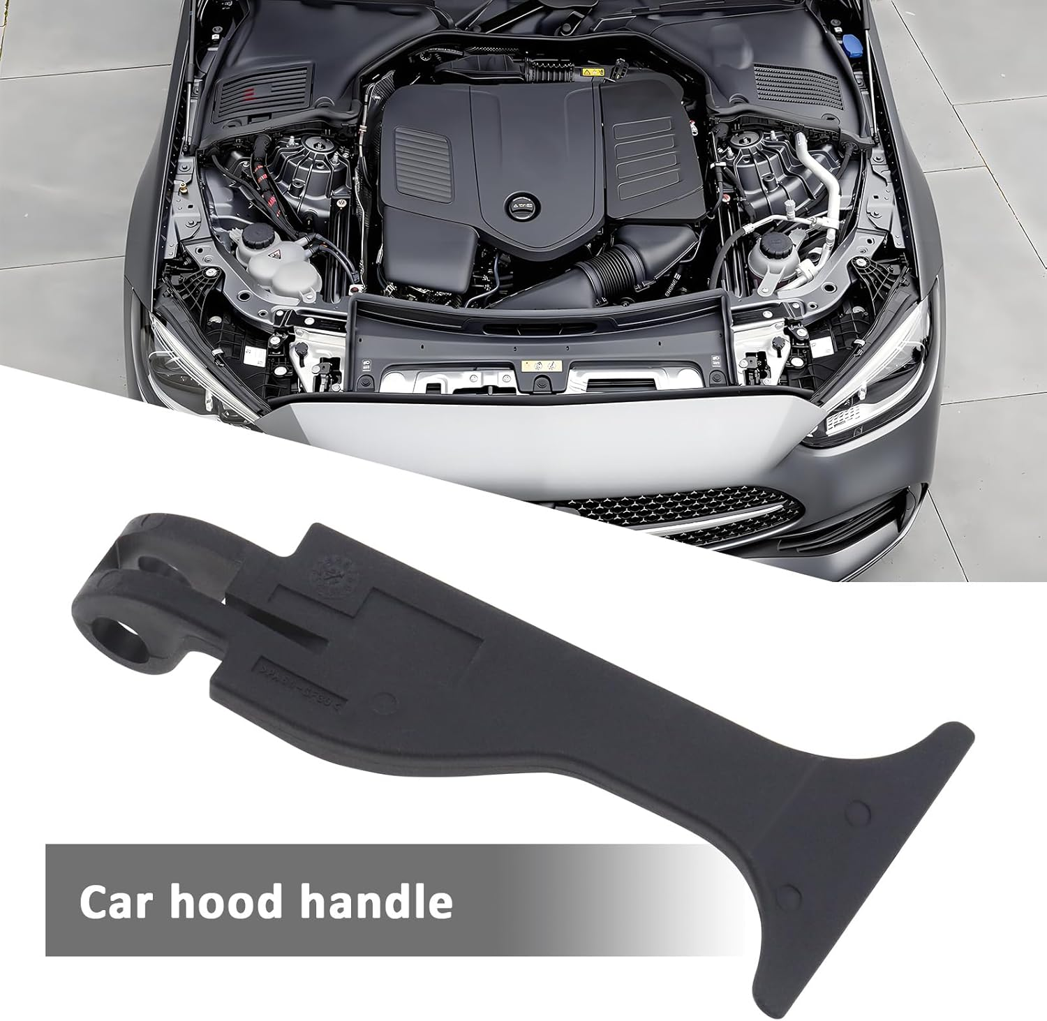 Be in Your Mind Black Front Hood Release Pull Handle Rod Lock Latch Compatible with Mercedes C Class W203 2001-2007 OE 2038870427 A2038870427 Length 10.04Cm image number 3