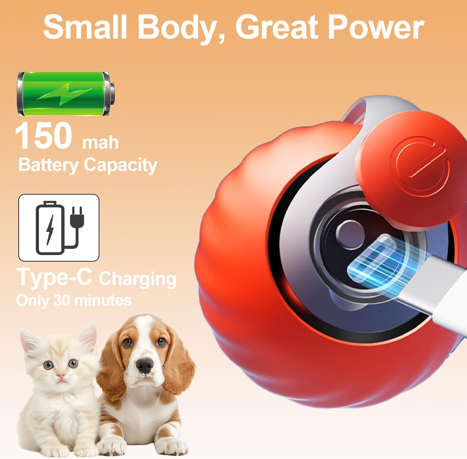 Cat Toy Speedy Tail 2.0, 2025 Upgrade Interactive Cat Toy Ball, Cat Toys for Indoor Cats, Smart Automatic Rolling Dog/Cat Toys Motion Activated Rechargeable Blue image number 5