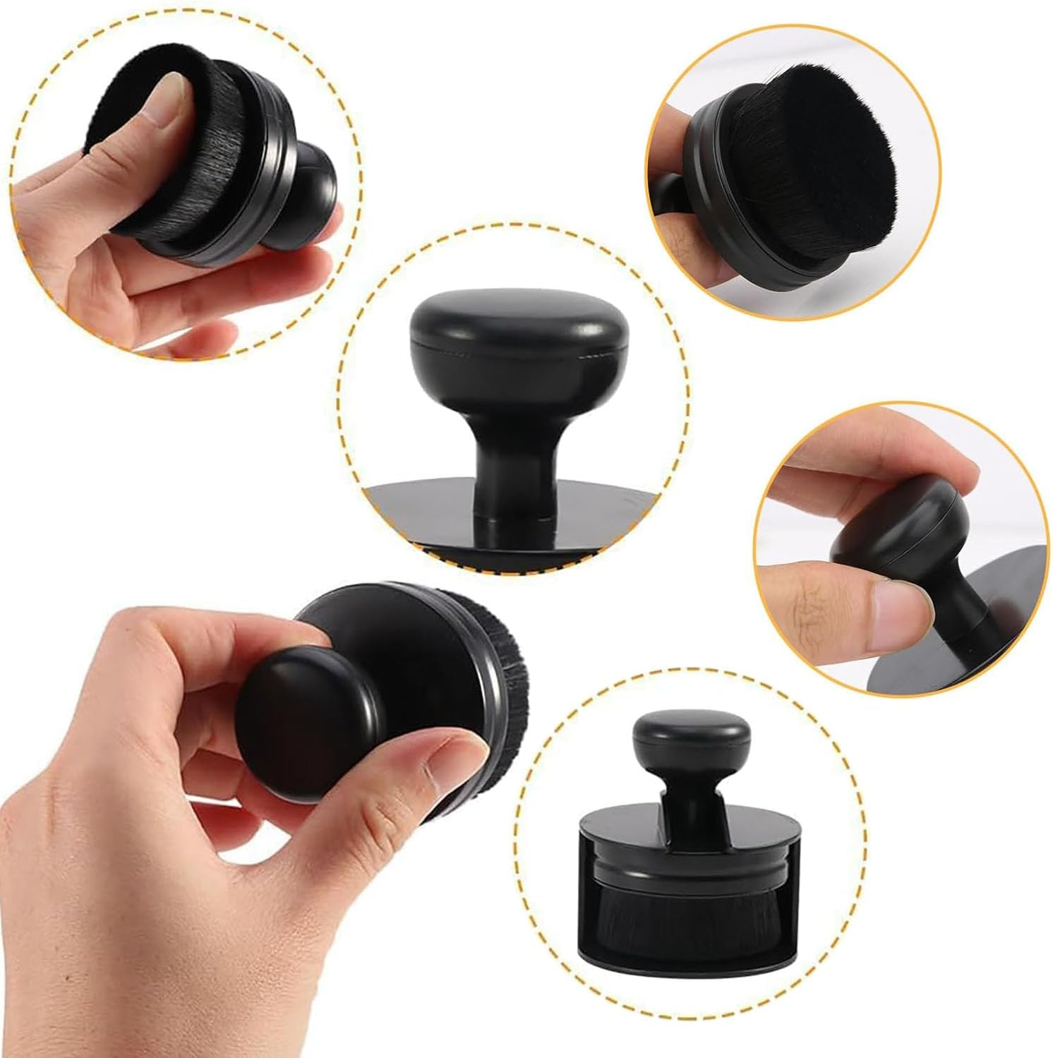 Paifeancodill Car Interior Detail Brush,1Pcs Car Detail Wheel Brush Car Tire Brush Car Tire Polishing Brush High Density Tire Polishing Applicator Brush Car Tire Decoration Applicator Brush (Black) image number 5