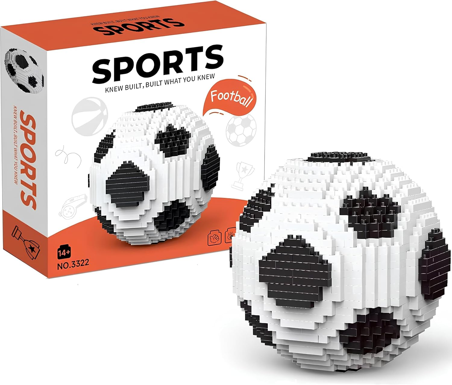 STEM Projects for Kids Ages 8-12,850Pcs Basketball Building Blocks Set,Football Building Blocks Set,Gifts for 8-14 Year Old Teen Boys Girlsdecorations Gift (White & Black Football)