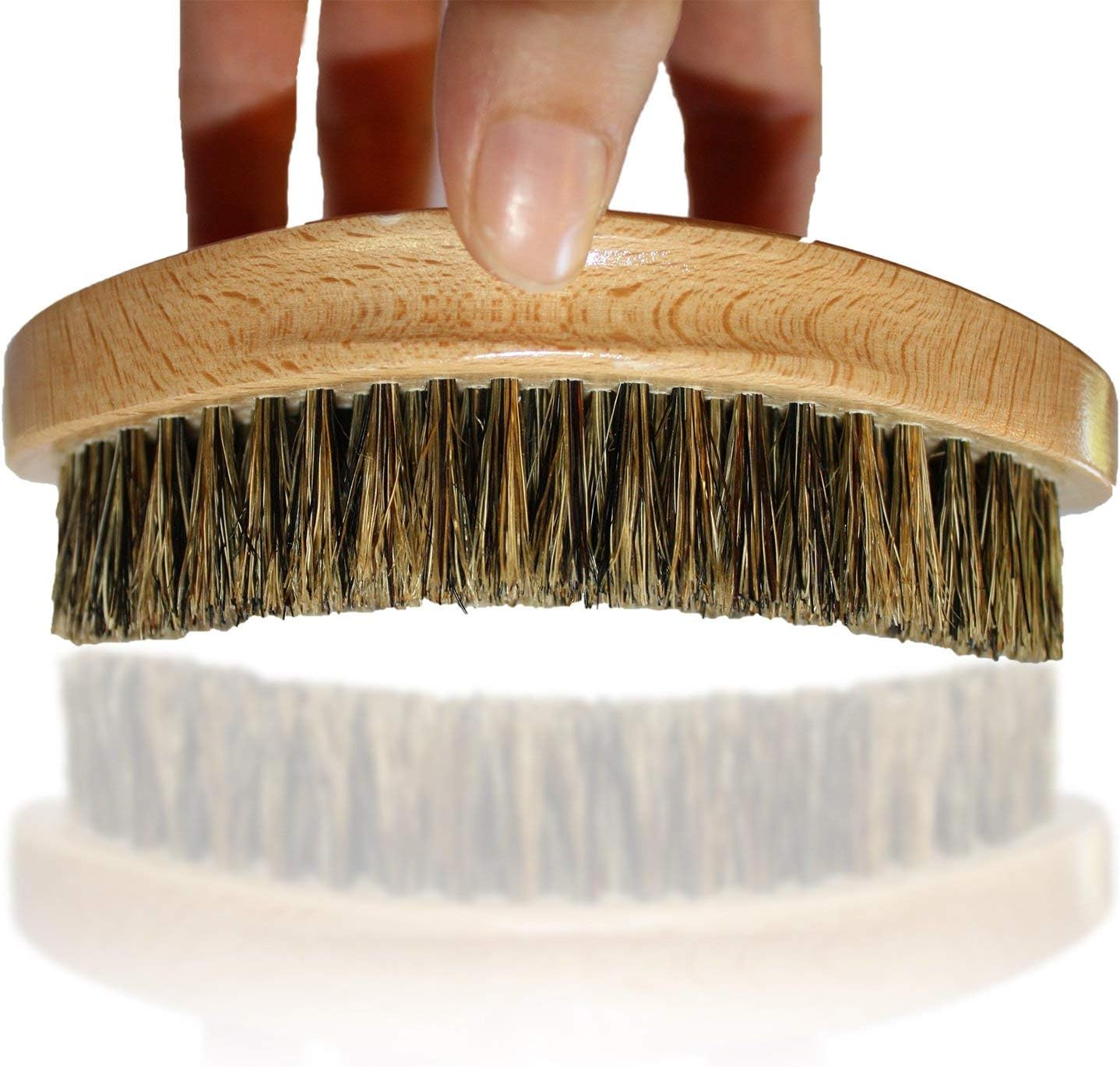 Kingston Grooming- Professional Quality 100% Natural Wooden Dual Boar Hair Bristle Beard and Hair Brush for Men. Solid Beechwood and Engraved Contour Design with Travel Case. image number 6