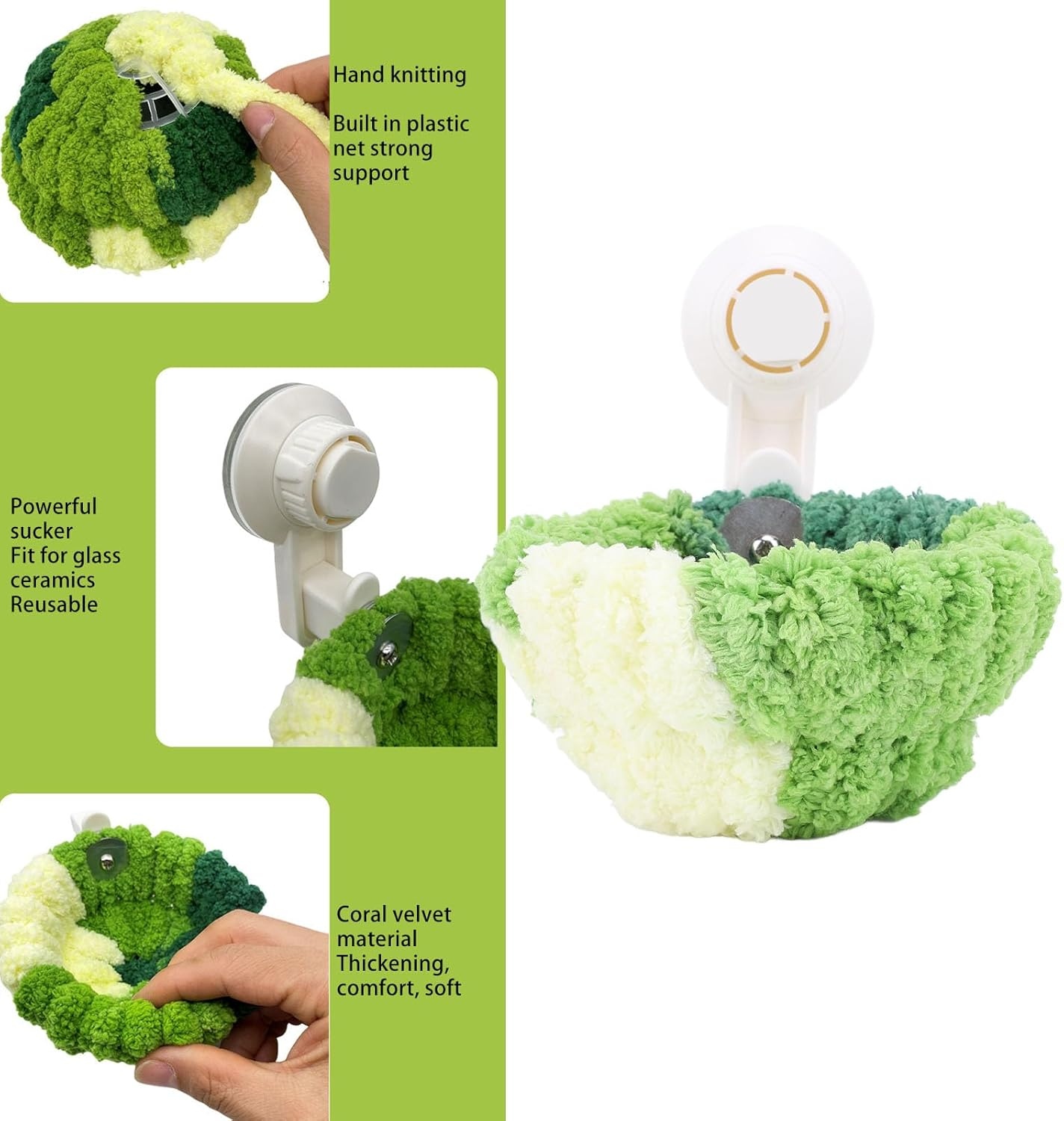 Suction Cup Bird Nest, Warm Bird Sleeping Bed with Cozy Plush Lining, Velvet Nest for Travel Car Window Outdoor (Large) image number 4