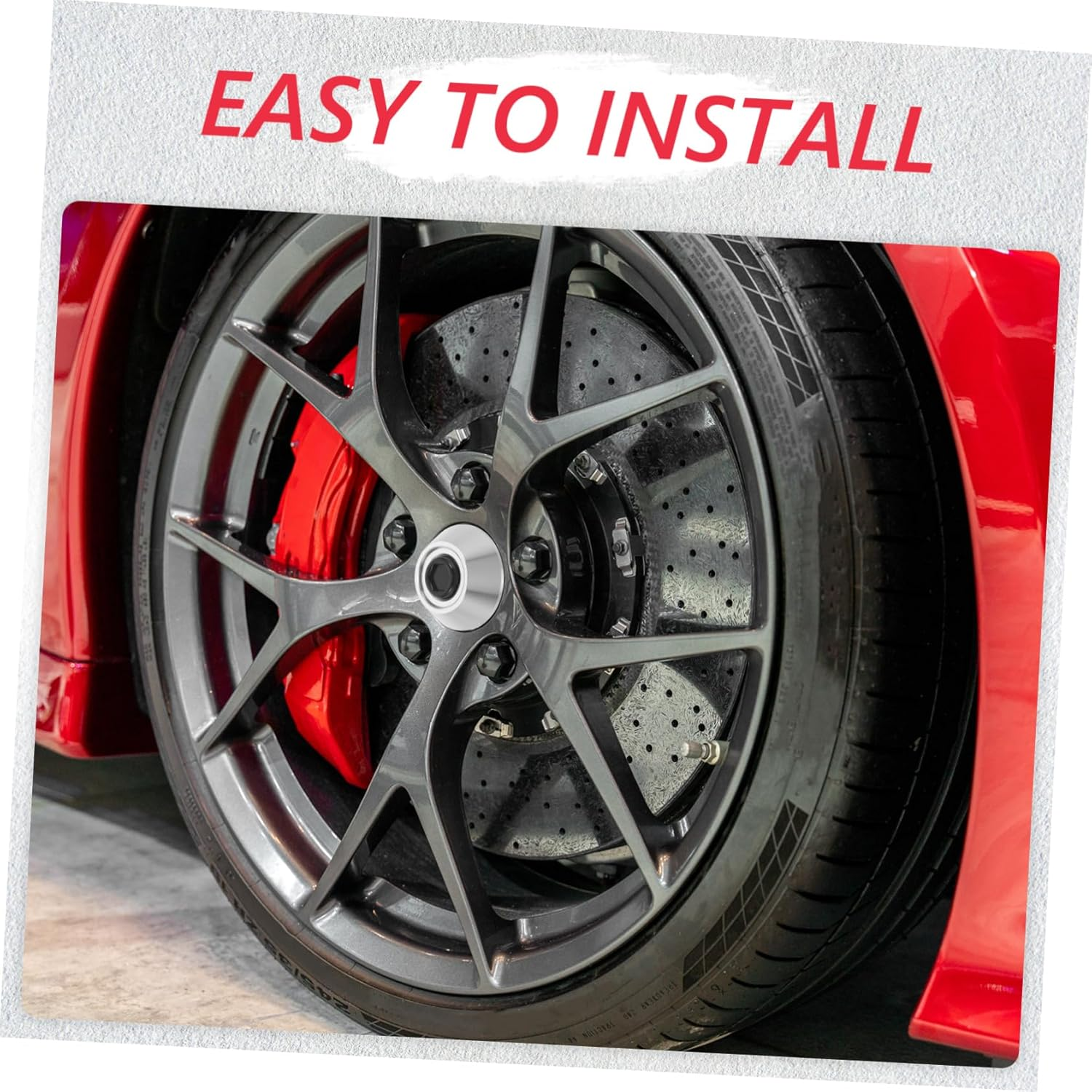 ERINGOGO Racing Aluminum Wheel Center Caps for Vehicle Rim Hubcaps Heat Resistant Automotive Replacement Parts Secure Fit to Minimize Vibration Easy Installation for Car Wheel Hub Center image number 4